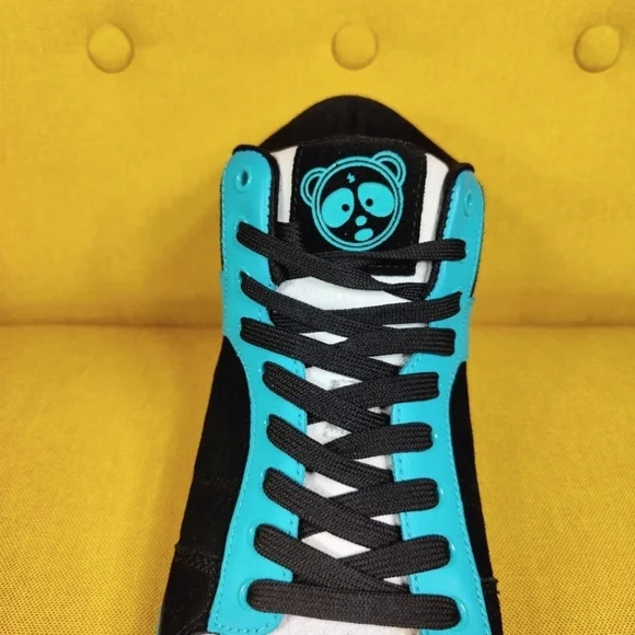 PONY x Neff Signature Mid Top Suede Sneaker Black Teal Retro Vintage Men 11.5